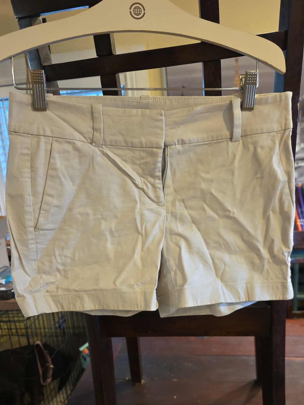 Ann Taylor Cream Tailored Bermuda Shorts